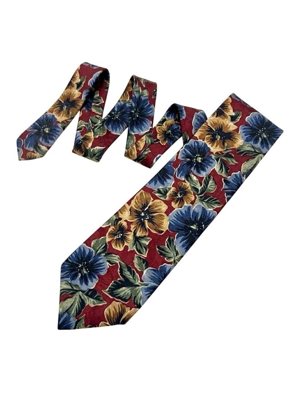2 Vintage Silk Ties Oscar de la Renta Floral 90 Luxury Designer Father's Day Dad
